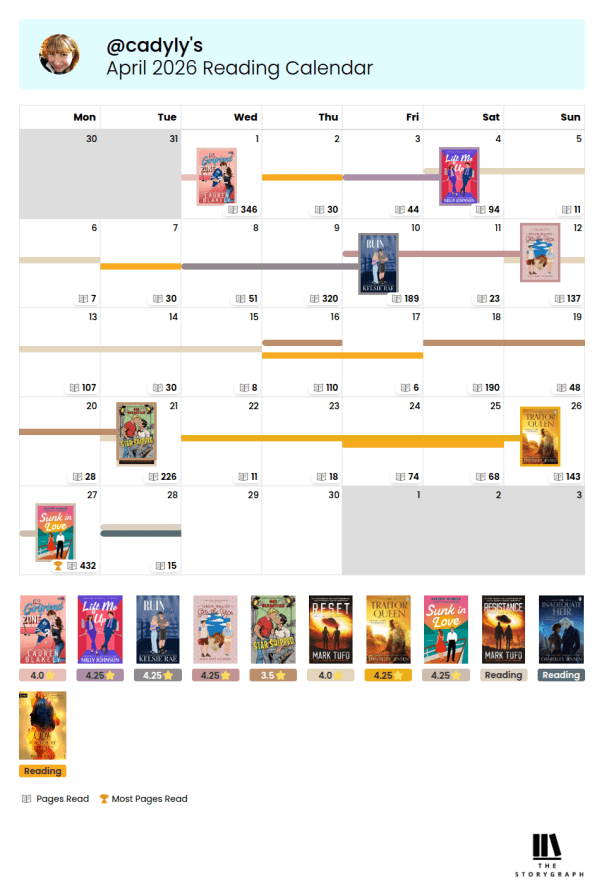 StoryGraph's April 2026 Wrap Up Calendar